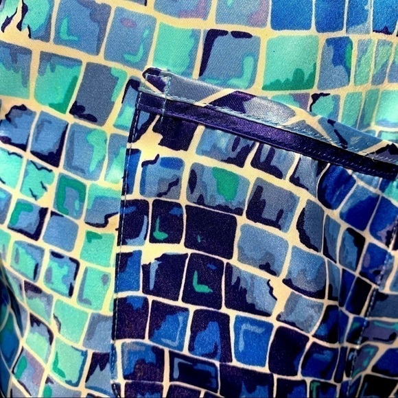 Victoria's Secret Blue Satin Chemise Lounge Wear Sz L Long Sleeves - Picture 5 of 8